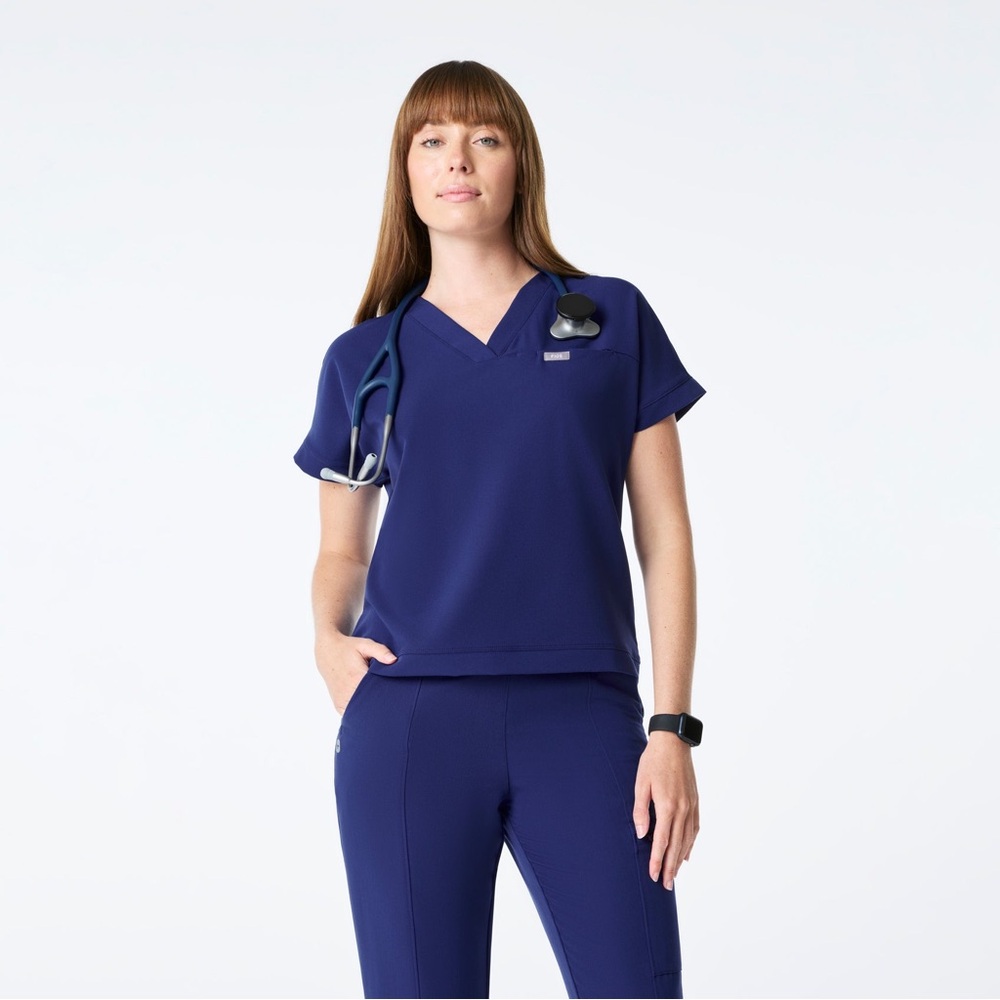FIGS Carlota Relaxed V Neck Scrub Top Sapphire XL NWT